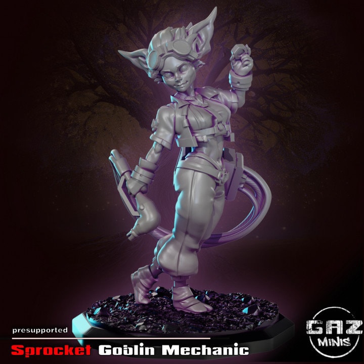 Sprocket Goblin Mechanic by Gaz Pin Up Miniatures