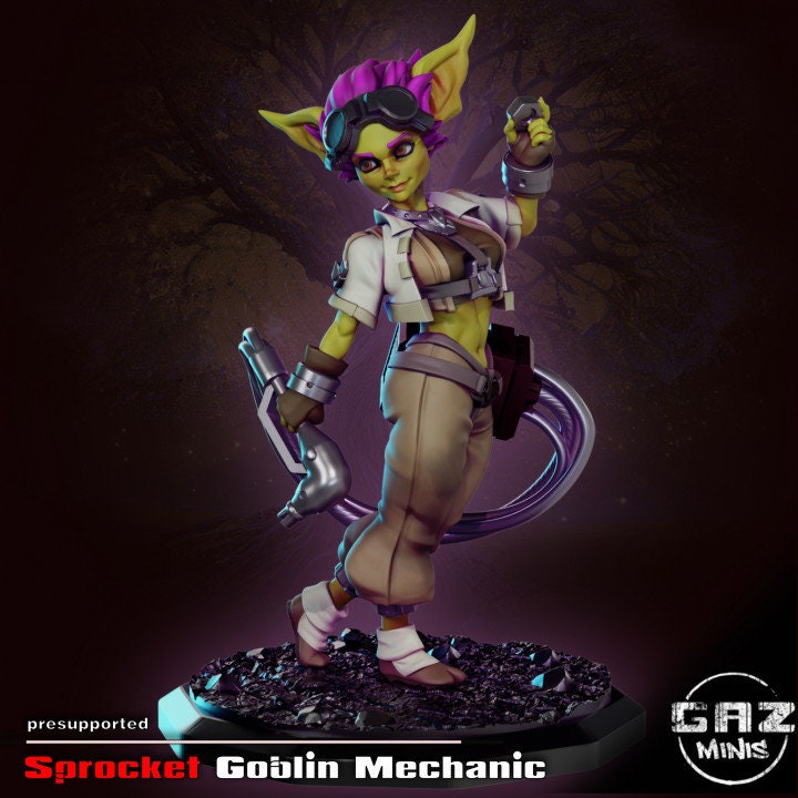 Sprocket Goblin Mechanic by Gaz Pin Up Miniatures