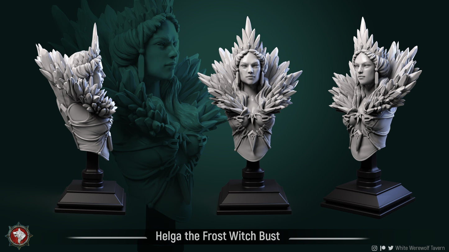 Helga the Frost Witch Bust from "Snow Storm" by White Werewolf Tavern