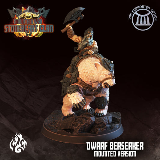 Dwarf Berserker / Berserker Mounted from "Stoneheart Clan" by Crippled God Foundry