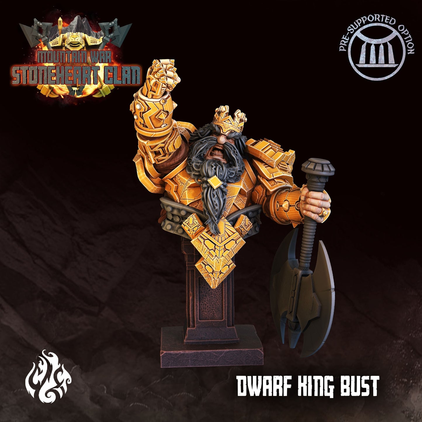 Dwarf King Bust from "Stoneheart Clan" by Crippled God Foundry