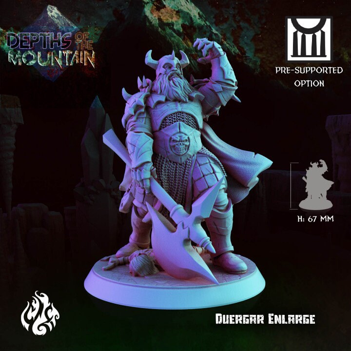 Enlarged Duergar Warrior by Crippled God Foundry from "Depths of the Mountain"