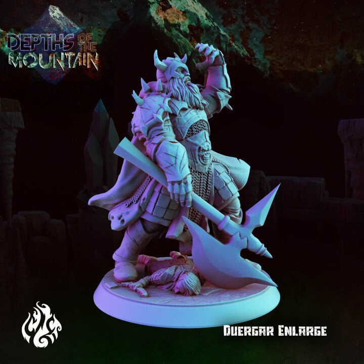 Enlarged Duergar Warrior by Crippled God Foundry from "Depths of the Mountain"