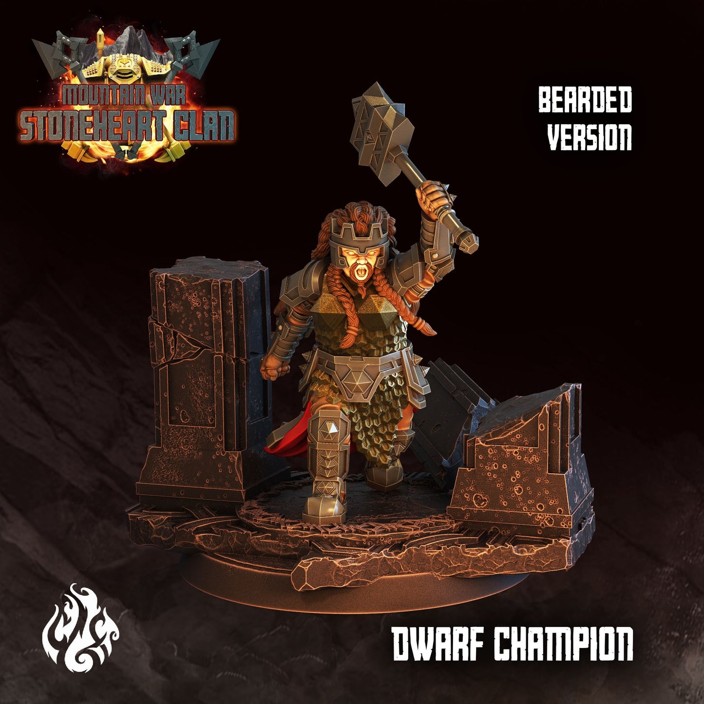 Dwarf Champion from "Stoneheart Clan" by Crippled God Foundry