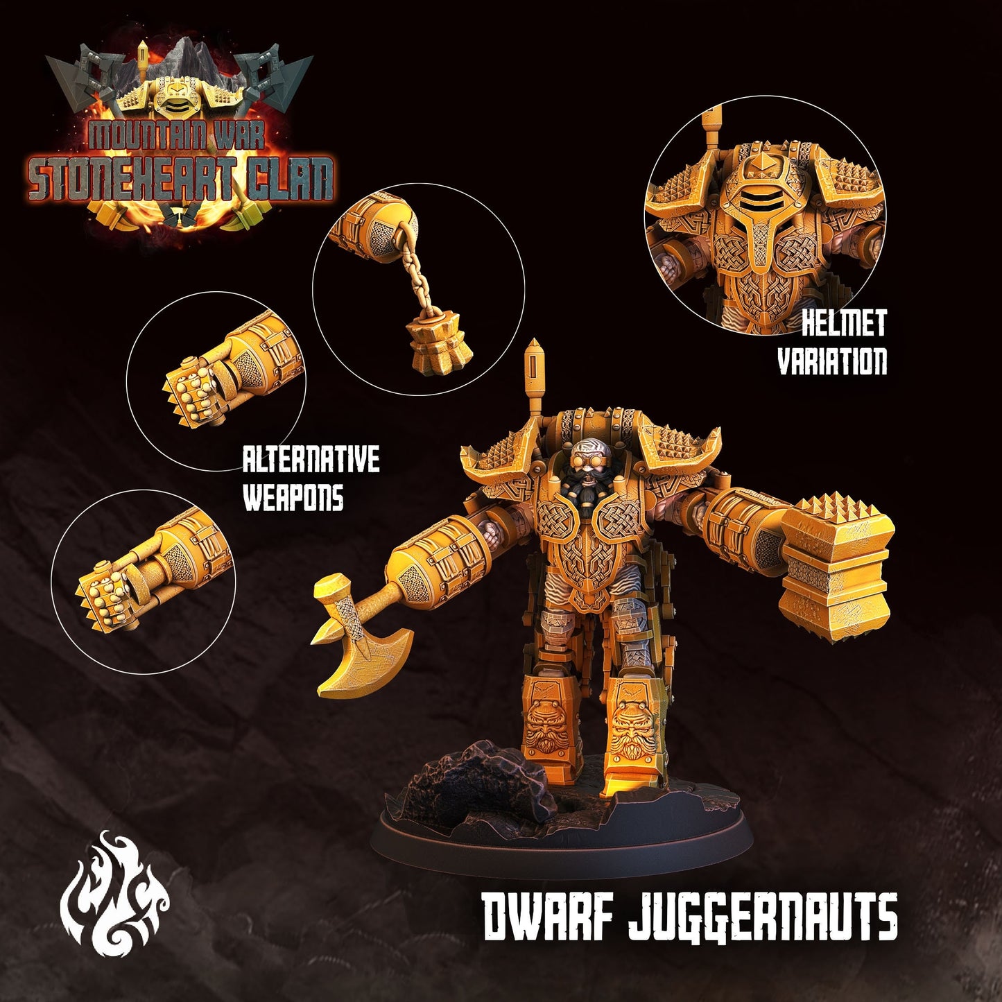 Dwarf Juggernauts from "Stoneheart Clan" by Crippled God Foundry