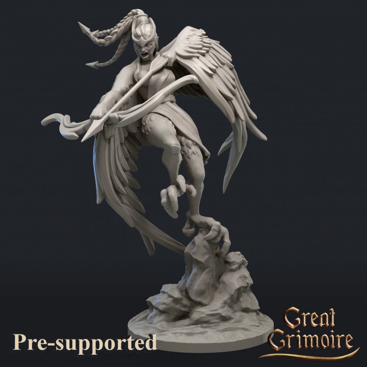 Harpy Archer from "Dark Sea Legends" by Great Grimoire Miniatures RPG