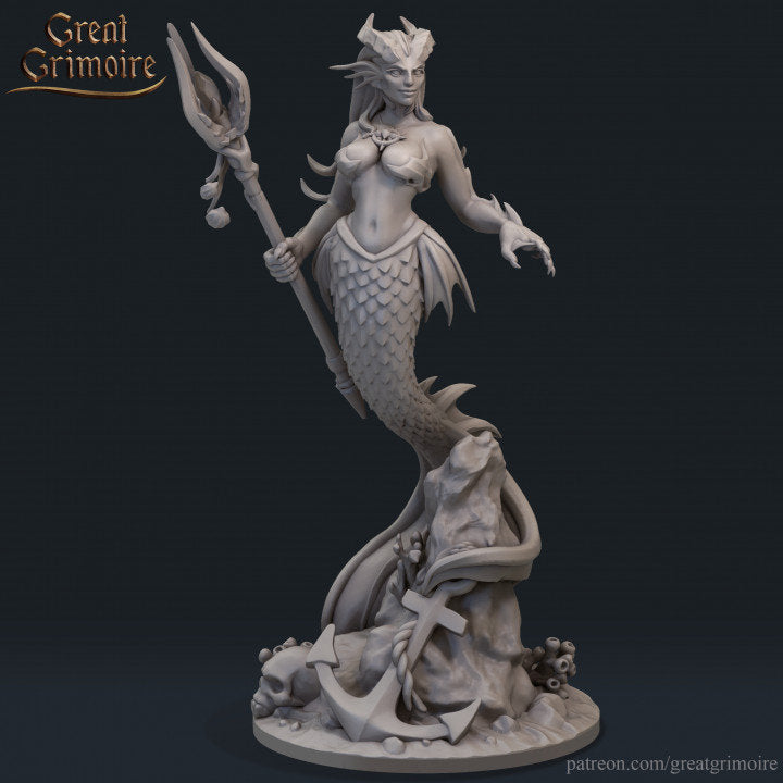 Siren with Trident from "Dark Sea Legends" by Great Grimoire Miniatures RPG