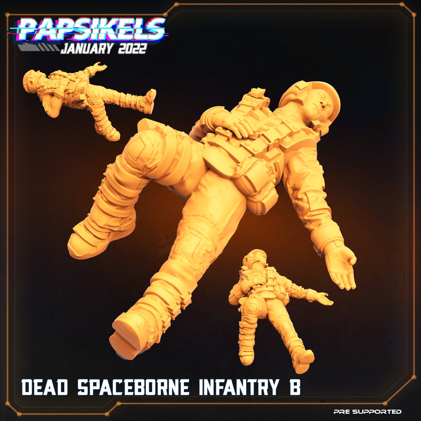 Dead Spaceborne Infantry from "Dropship Troopers 2" by Papsikels Miniature Starship Troopers