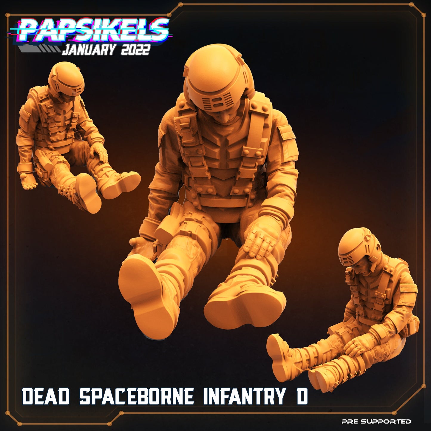 Dead Spaceborne Infantry from "Dropship Troopers 2" by Papsikels Miniature Starship Troopers