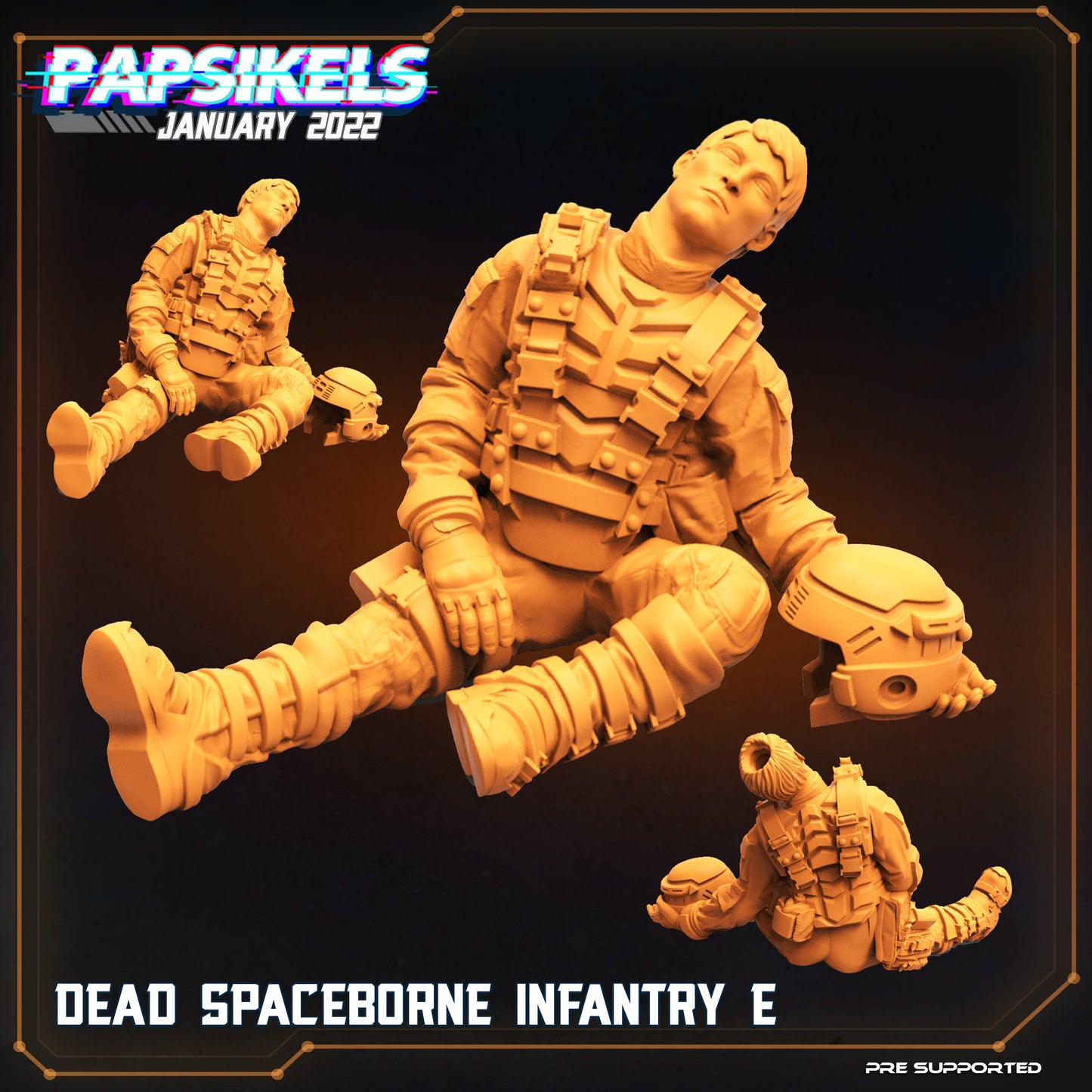 Dead Spaceborne Infantry from "Dropship Troopers 2" by Papsikels Miniature Starship Troopers