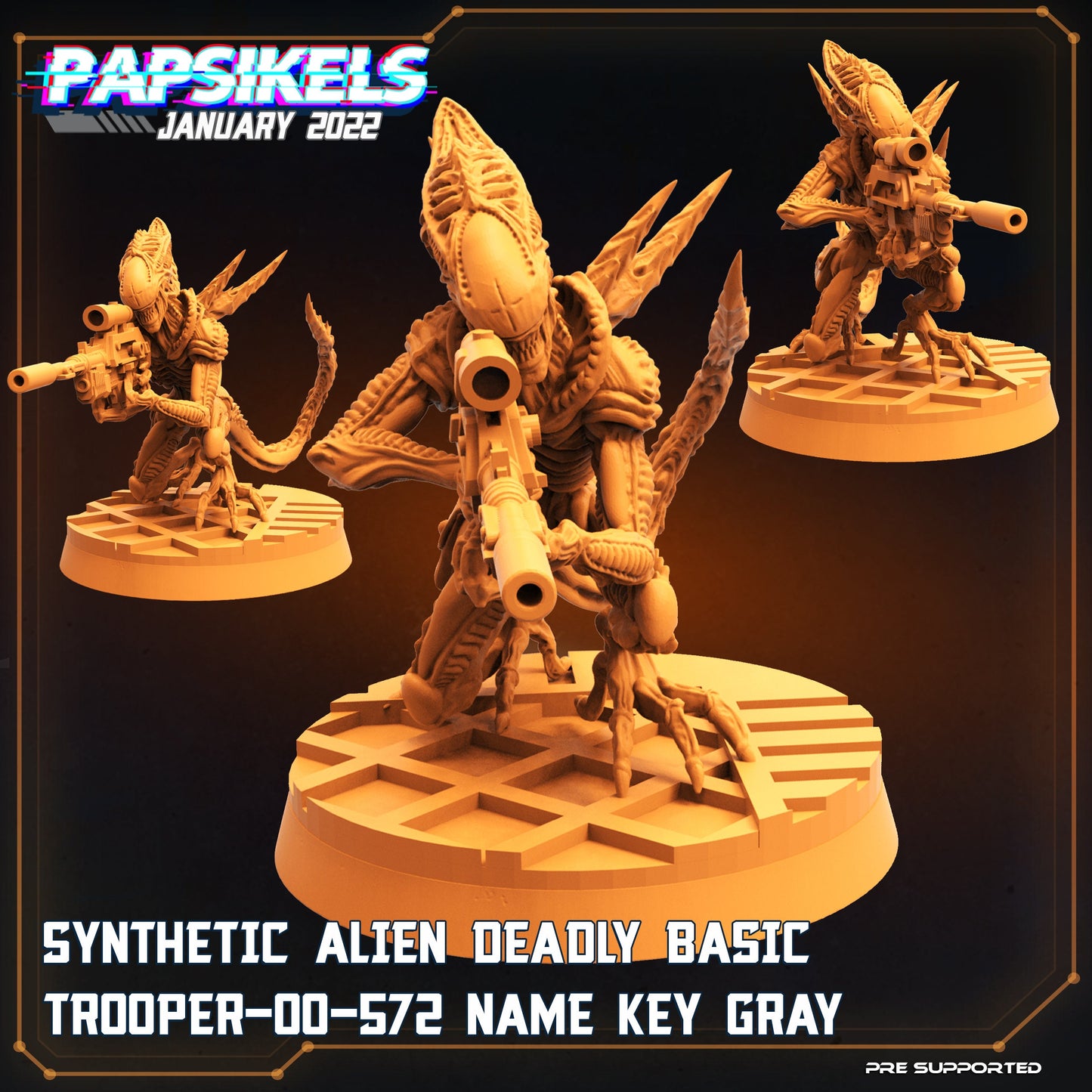 Fran Nine Team Synthetic Alien Warriors by Papsikels Miniatures Aliens Stargrave