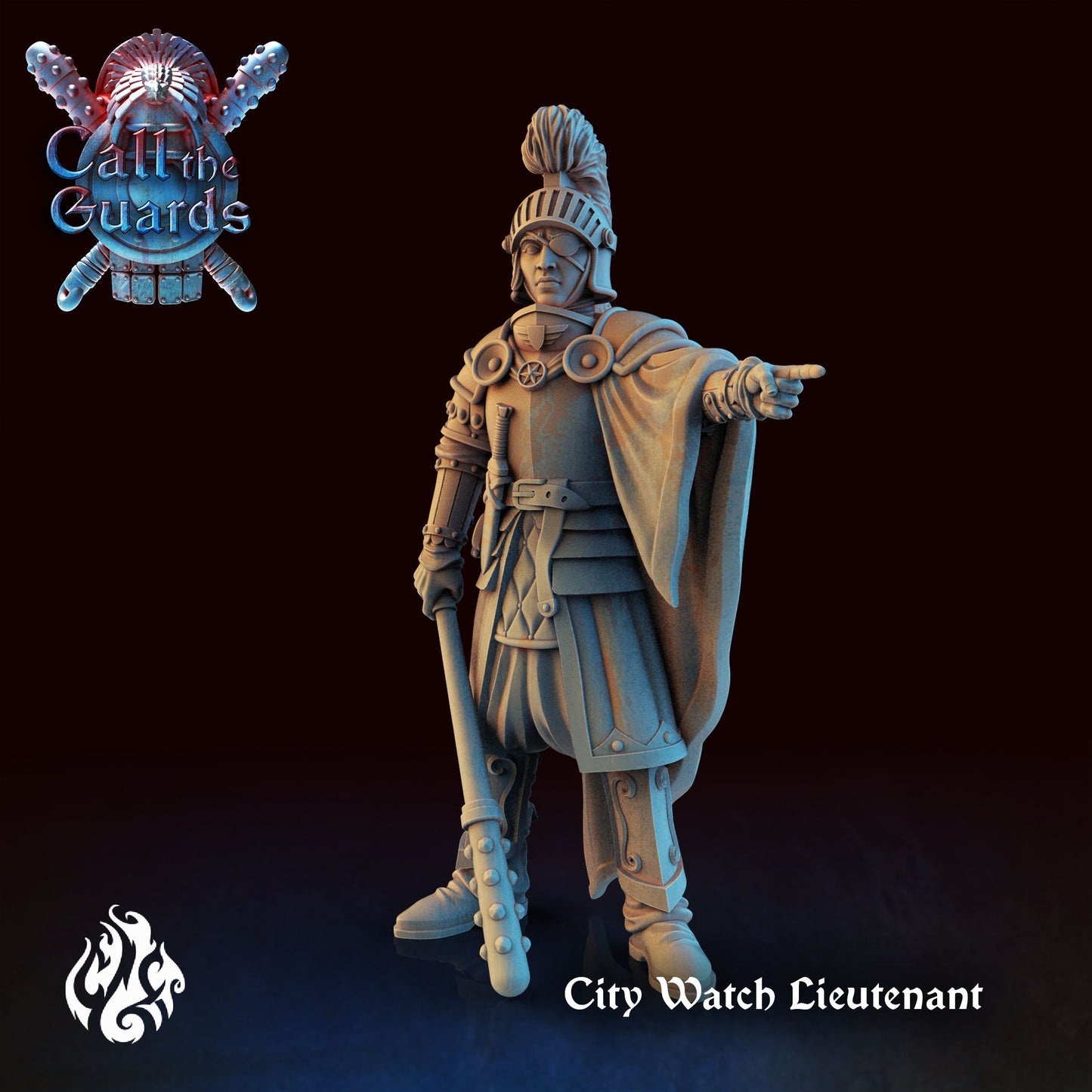 City Watch Lieutenant from "Call the Guards" by Crippled God Foundry Miniatures RPG