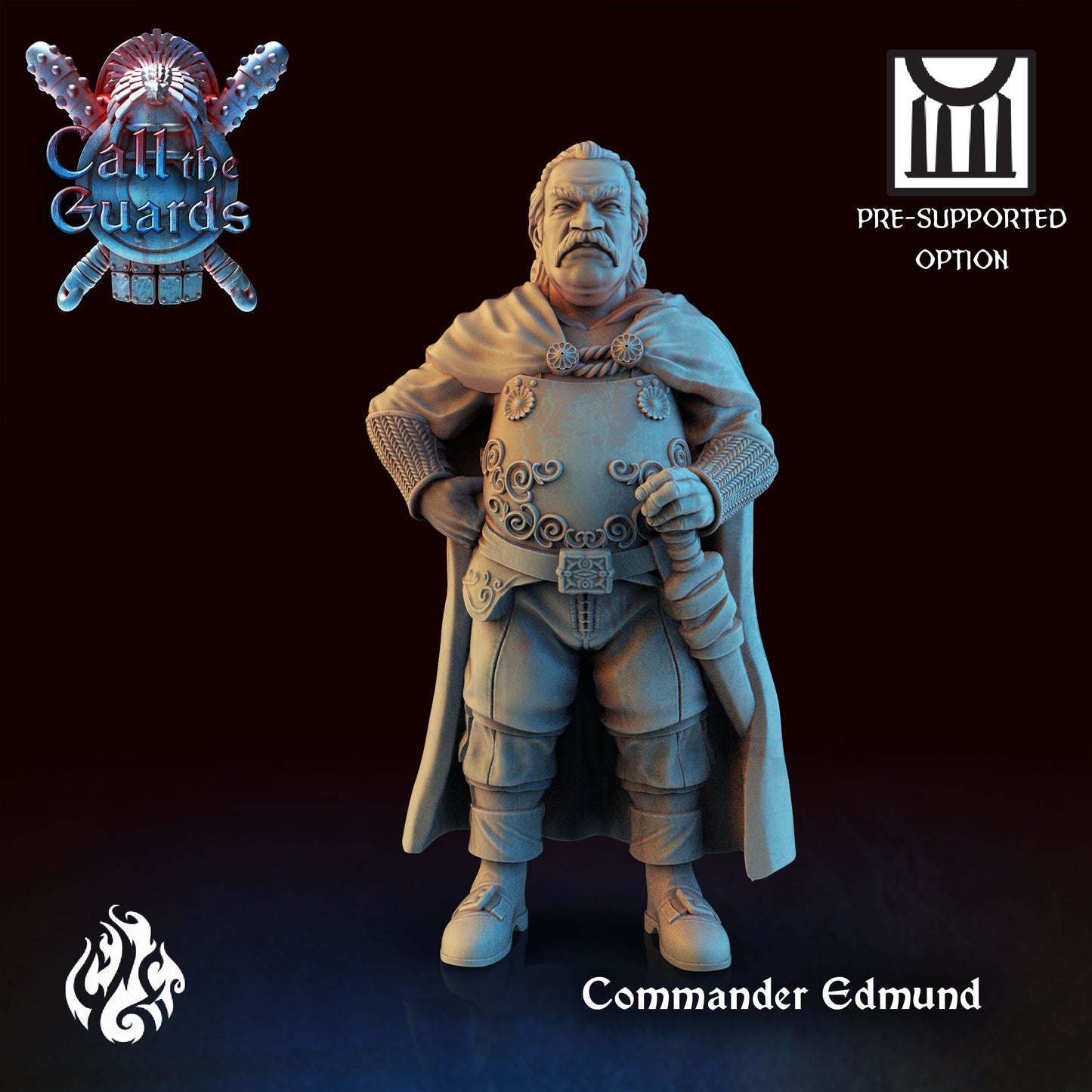 Commander Edmund from "Call the Guards" by Crippled God Foundry Miniatures RPG