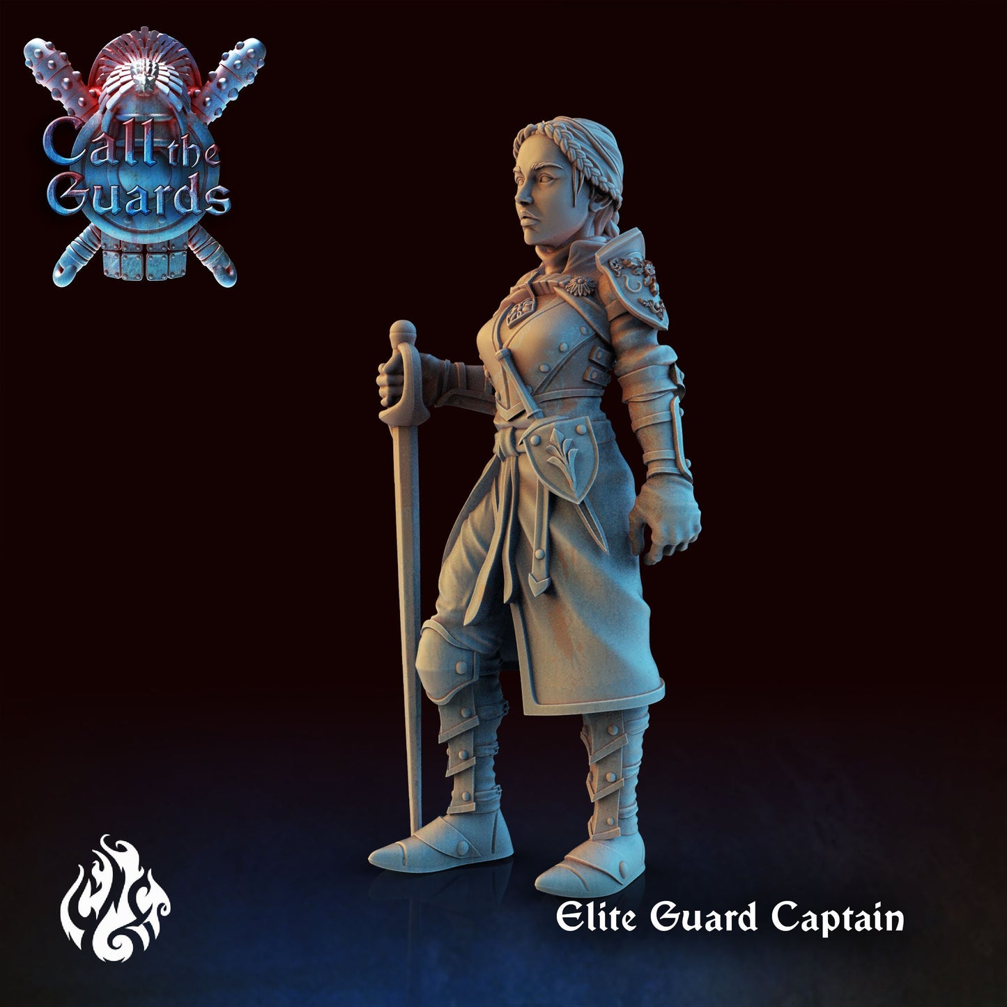 Elite Guard Captain from "Call the Guards" by Crippled God Foundry Miniatures RPG