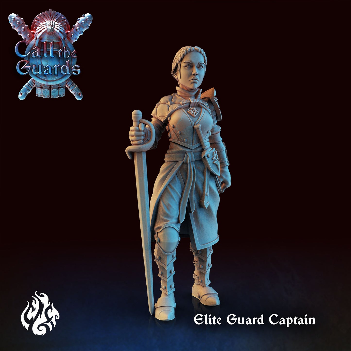 Elite Guard Captain from "Call the Guards" by Crippled God Foundry Miniatures RPG