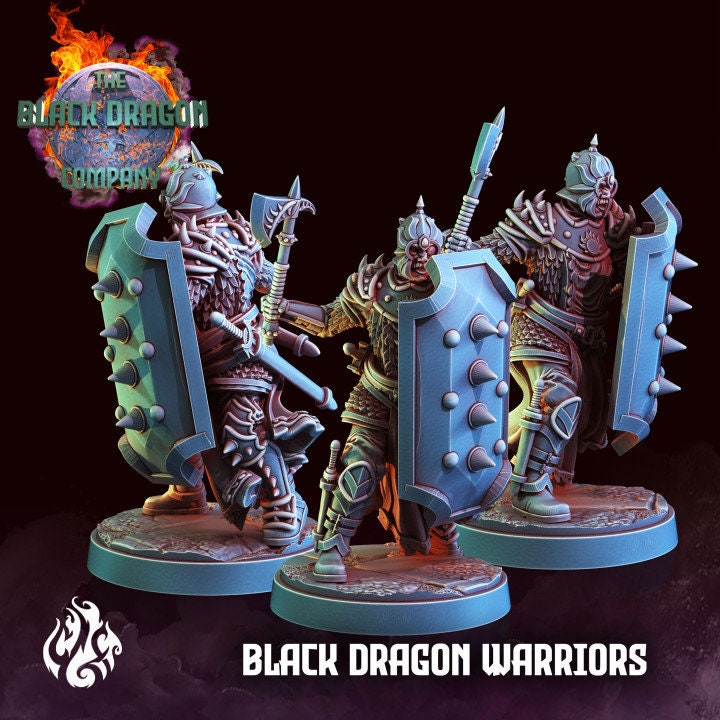 Black Dragon Warriors from "Black Dragon Company" by Crippled God Foundry Miniatures RPG