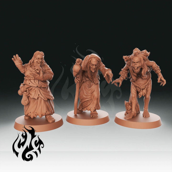 The Hag Coven by Crippled God Foundry Miniatures RPG Witch