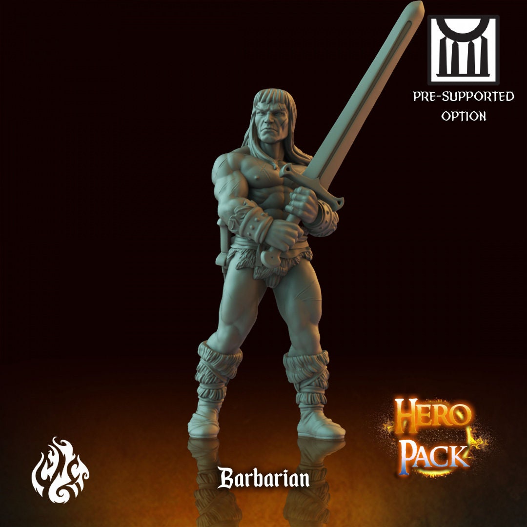 Barbarian by Crippled God Foundry Miniatures RPG Frostgrave Heroquest DnD