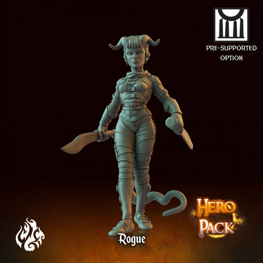 Tiefling Rogue Adventurer  by Crippled God Foundry Miniatures RPG DnD