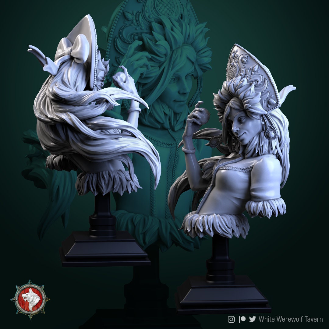 Snow Girl Bust by White Werewolf Tavern Miniatures RPG