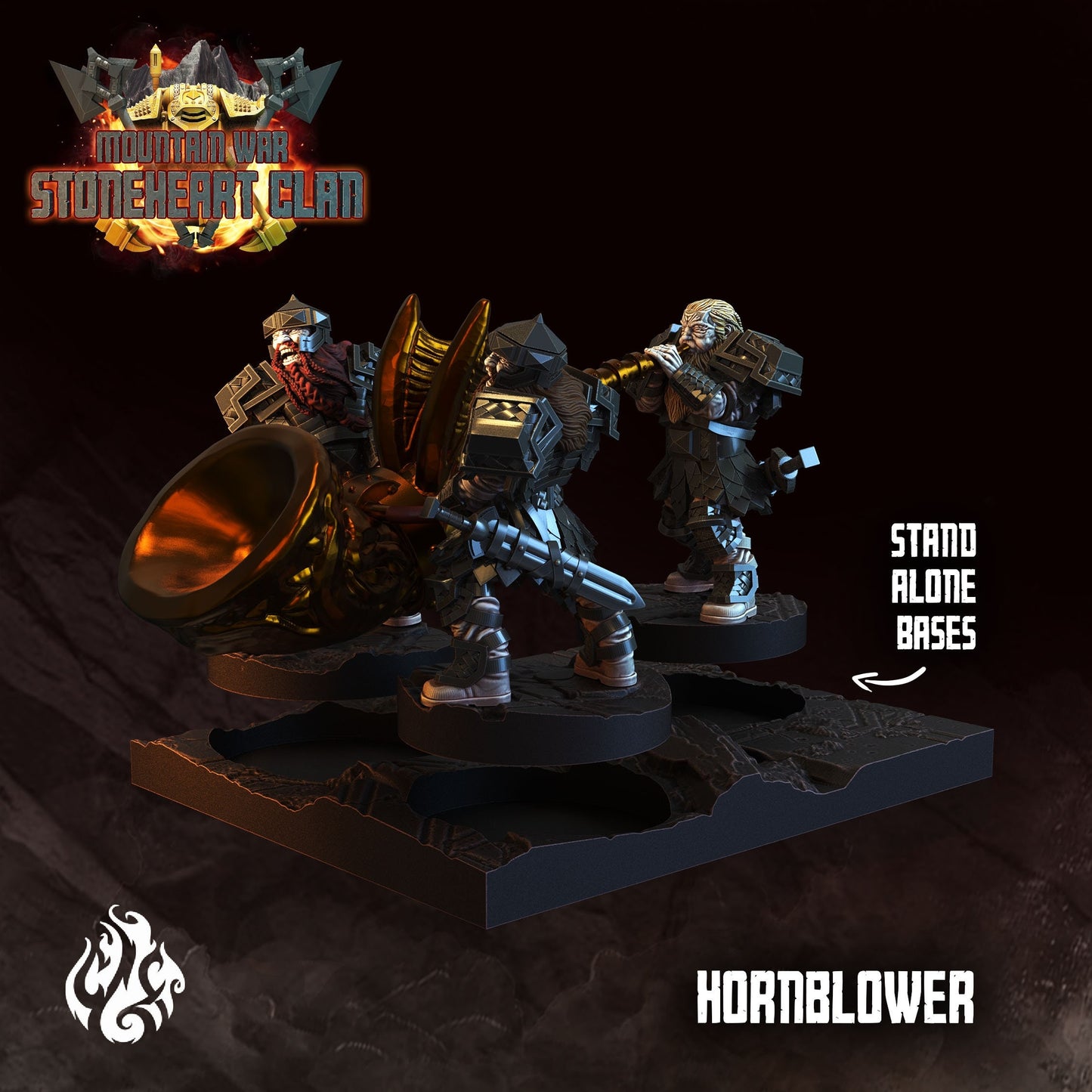 Dwarf Horn Blower from "Stoneheart Clan" by Crippled God Foundry