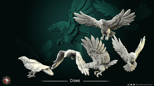 Crows from "Raven Invasion" by White Werewolf Tavern Miniatures RPG