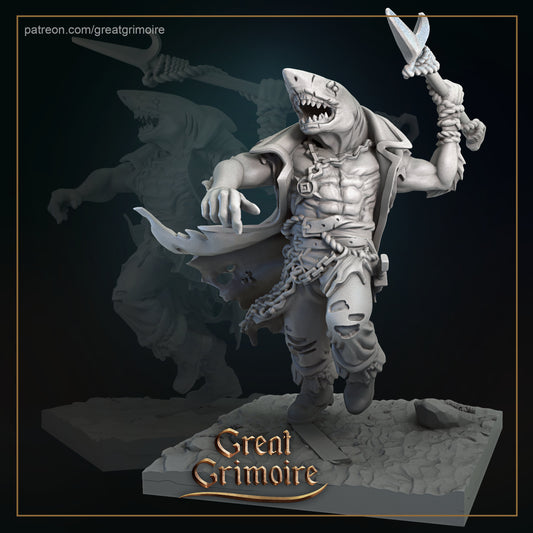 Captain Wereshark from "Cult of the Elder Gods" by Great Grimiore Miniatures RPG