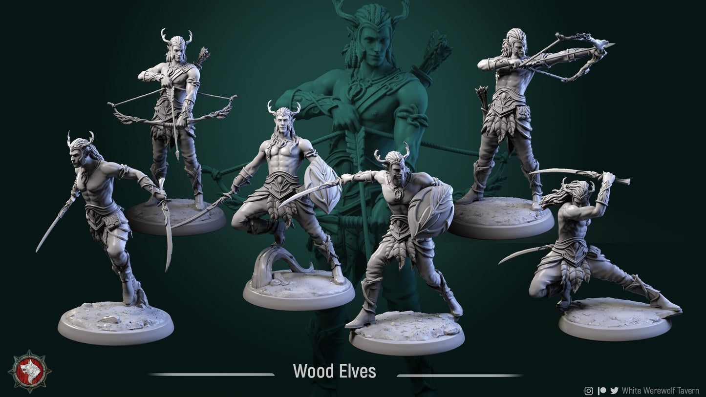 Wood Elves from "Elven Veil" by White Werewolf Tavern Miniatures RPG