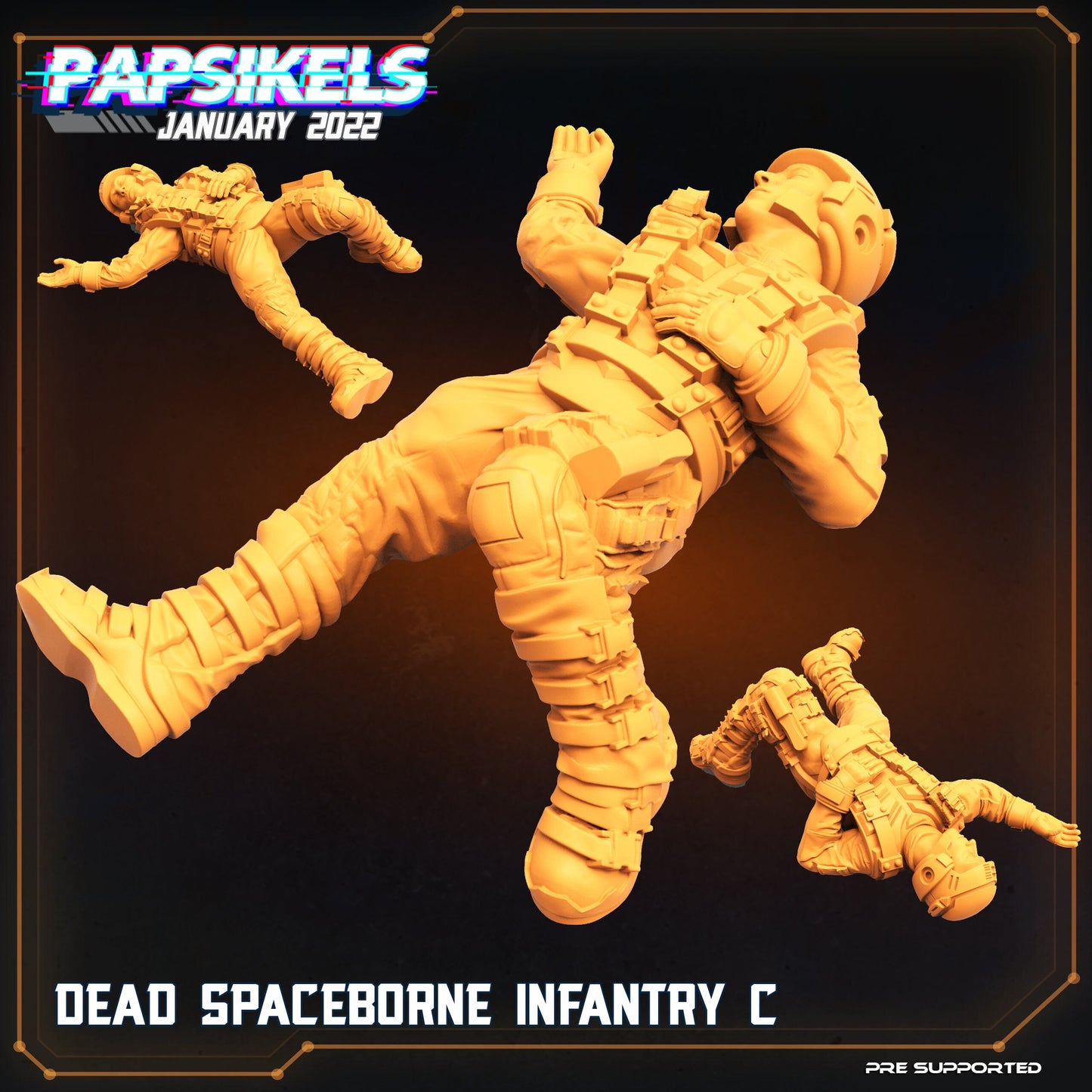 Dead Spaceborne Infantry from "Dropship Troopers 2" by Papsikels Miniature Starship Troopers