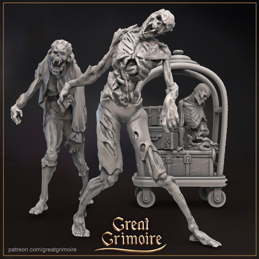 Zombie Hotel Doormen from "Curse at the Wild Rose Hotel" by Great Grimoire Miniatures RPG