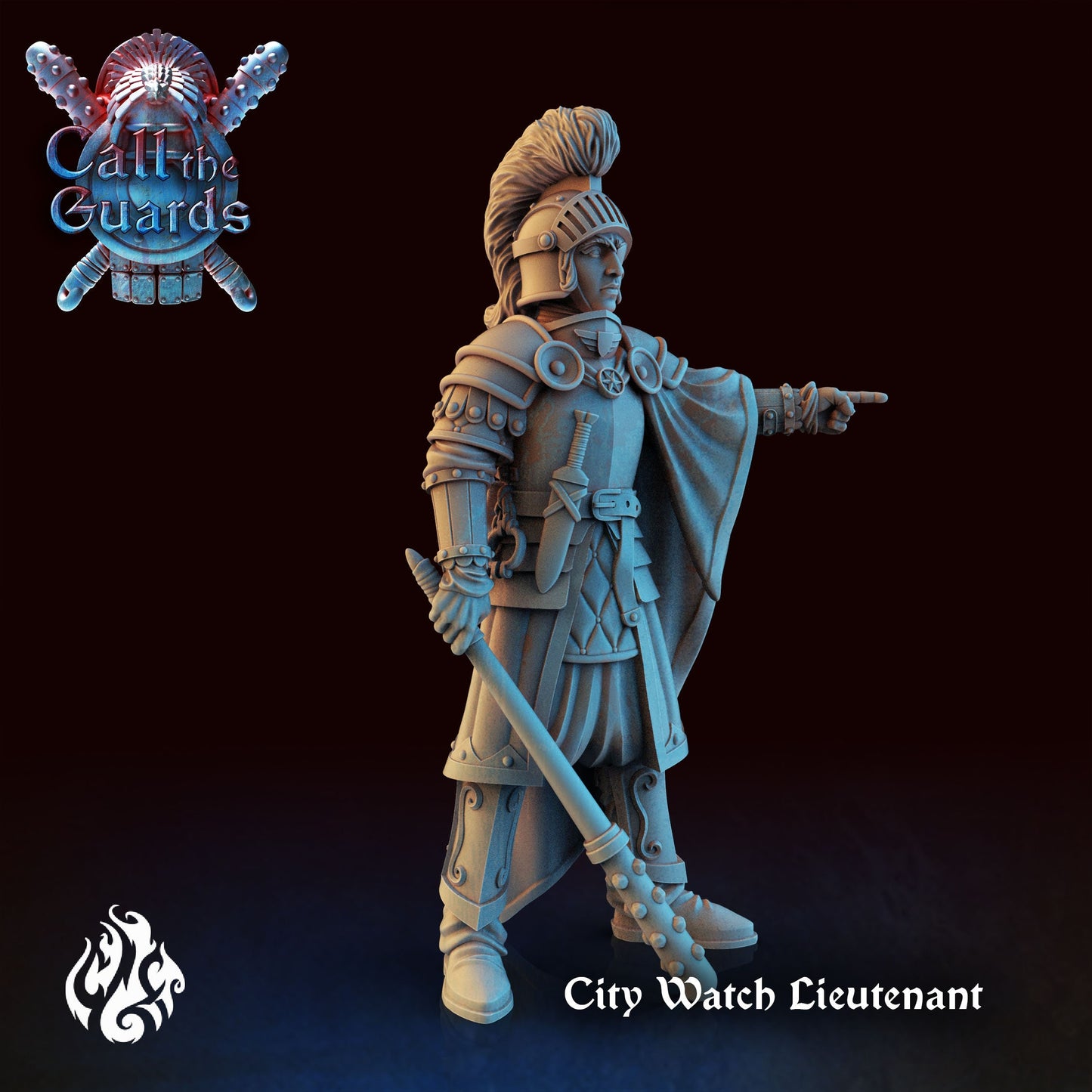 City Watch Lieutenant from "Call the Guards" by Crippled God Foundry Miniatures RPG