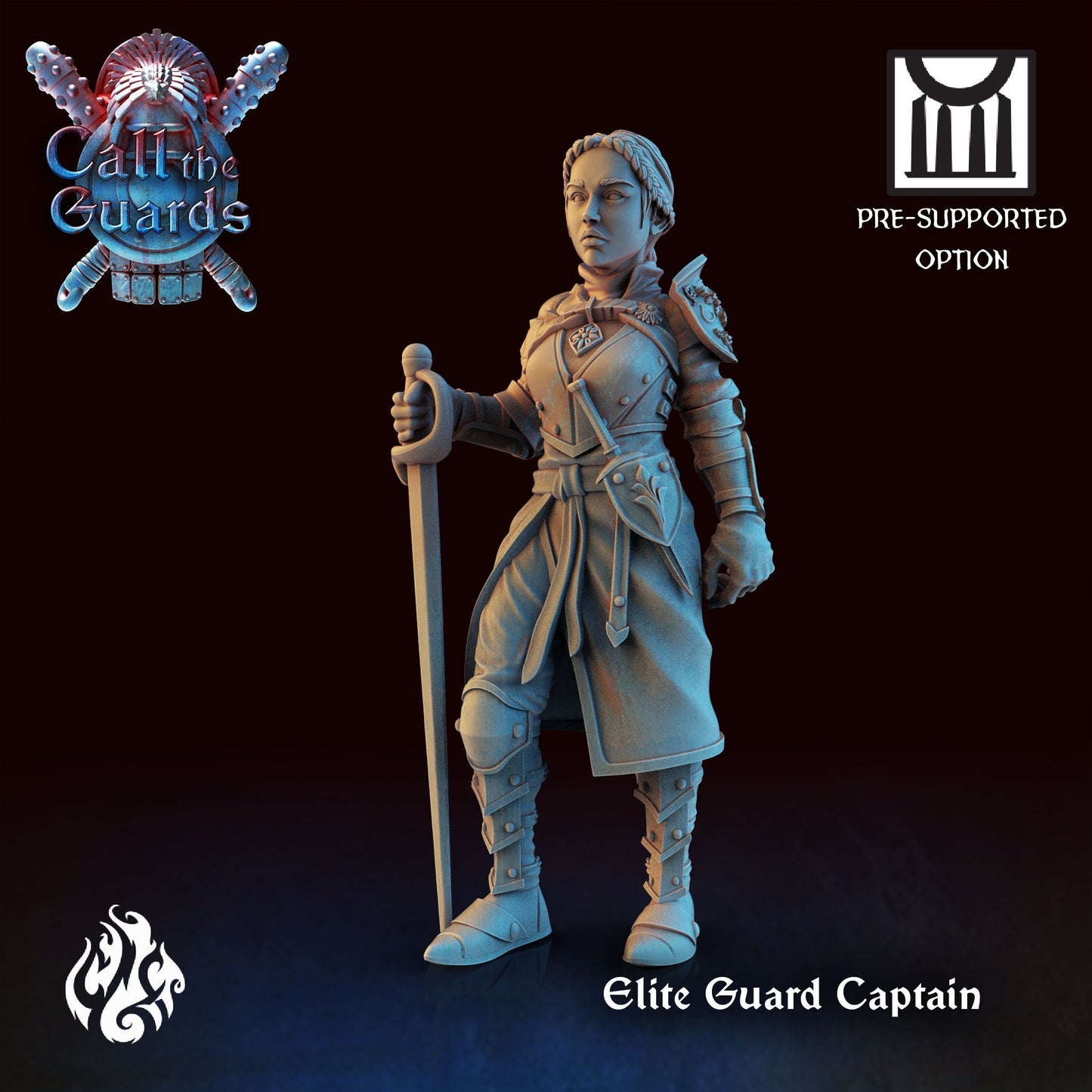 Elite Guard Captain from "Call the Guards" by Crippled God Foundry Miniatures RPG