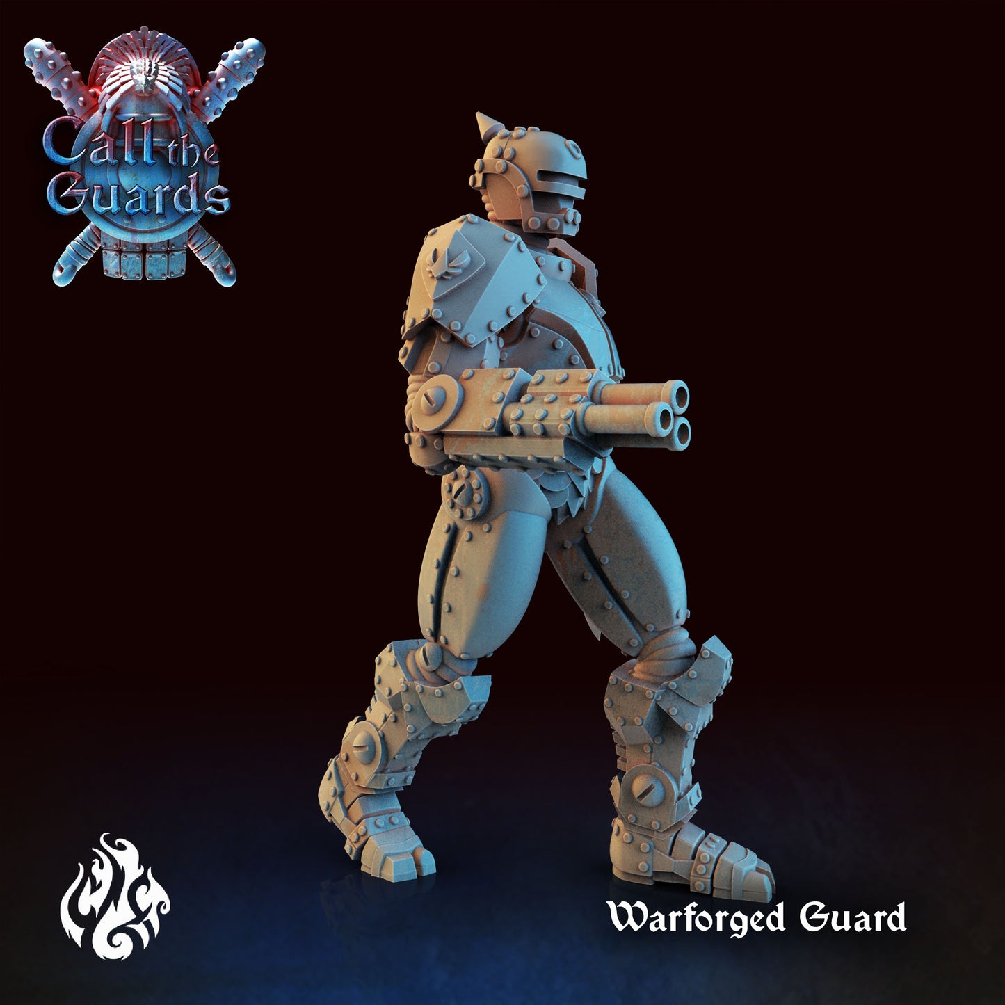 Warforged Guard from "Call the Guards" By Crippled God Foundry Miniatures RPG Robocop