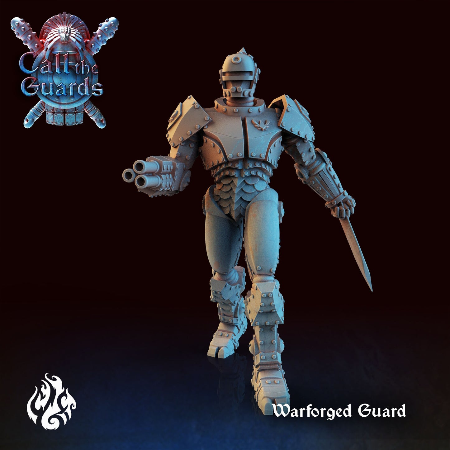 Warforged Guard from "Call the Guards" By Crippled God Foundry Miniatures RPG Robocop