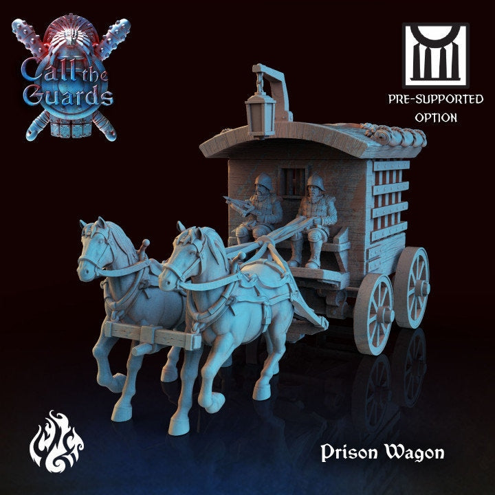 City Watch Prison Wagon from "Call the Guards" by Crippled God Foundry Miniatures RPG