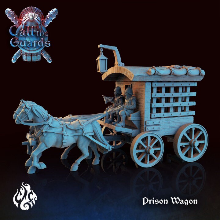 City Watch Prison Wagon from "Call the Guards" by Crippled God Foundry Miniatures RPG