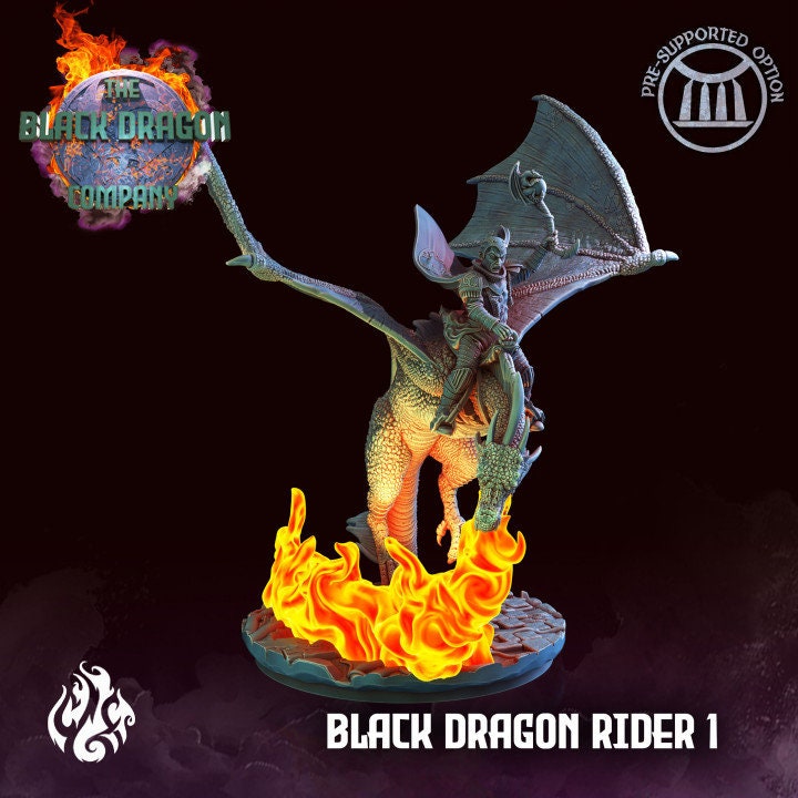 Black Dragon Riders from "Black Dragon Company" by Crippled God Foundry Miniatures RPG DnD