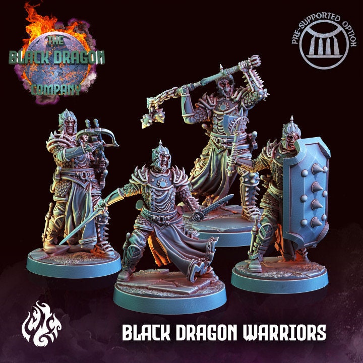 Black Dragon Warriors from "Black Dragon Company" by Crippled God Foundry Miniatures RPG