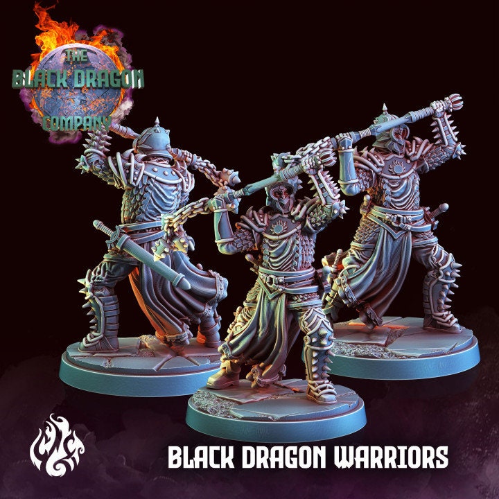 Black Dragon Warriors from "Black Dragon Company" by Crippled God Foundry Miniatures RPG