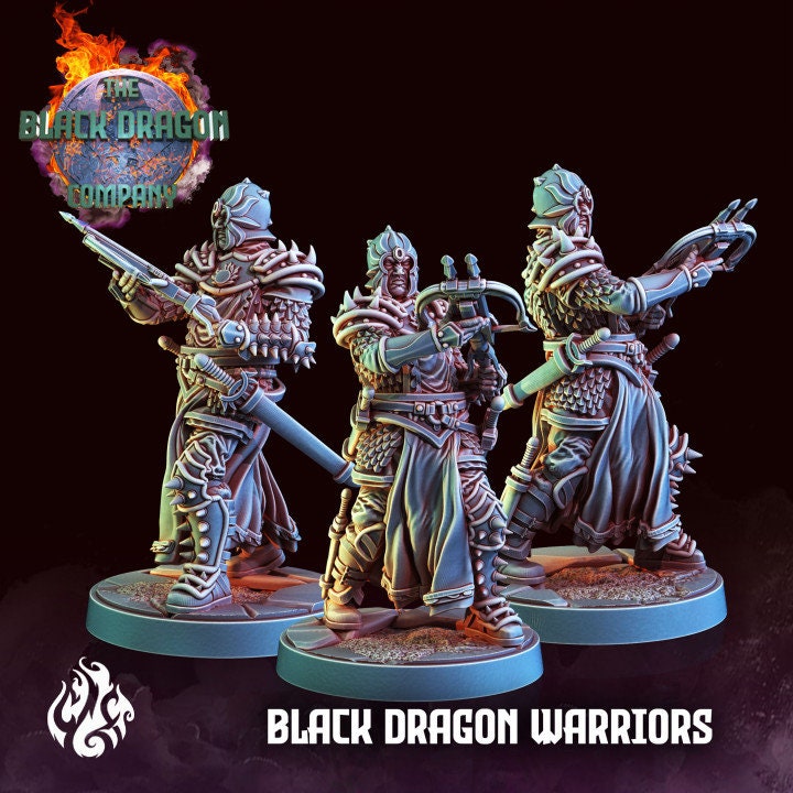 Black Dragon Warriors from "Black Dragon Company" by Crippled God Foundry Miniatures RPG