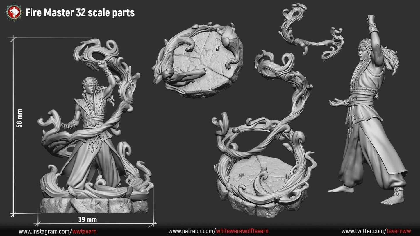 Fire Master from "4 Elements" by White Werewolf Tavern Miniatures RPG