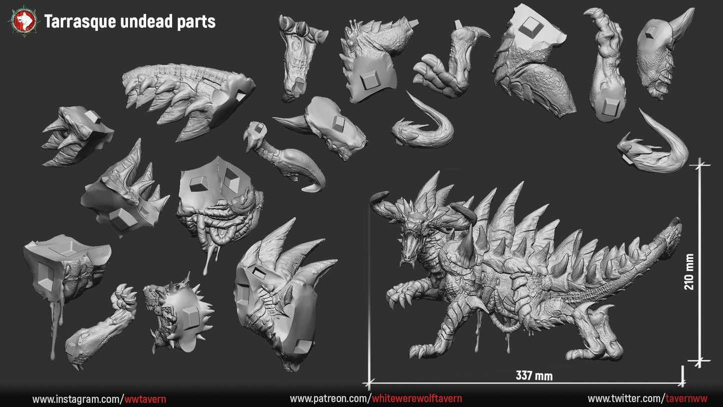 Undead Tarrasque from " 4 Elements" by Crippled God Foundry Miniatures RPG