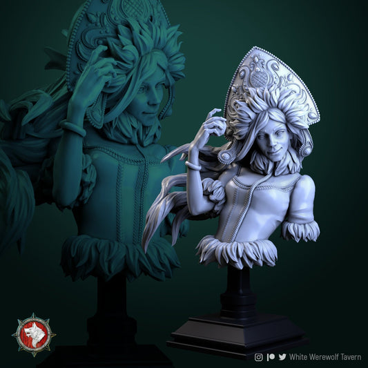 Snow Girl Bust by White Werewolf Tavern Miniatures RPG