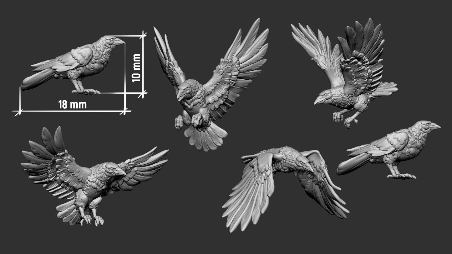 Crows from "Raven Invasion" by White Werewolf Tavern Miniatures RPG