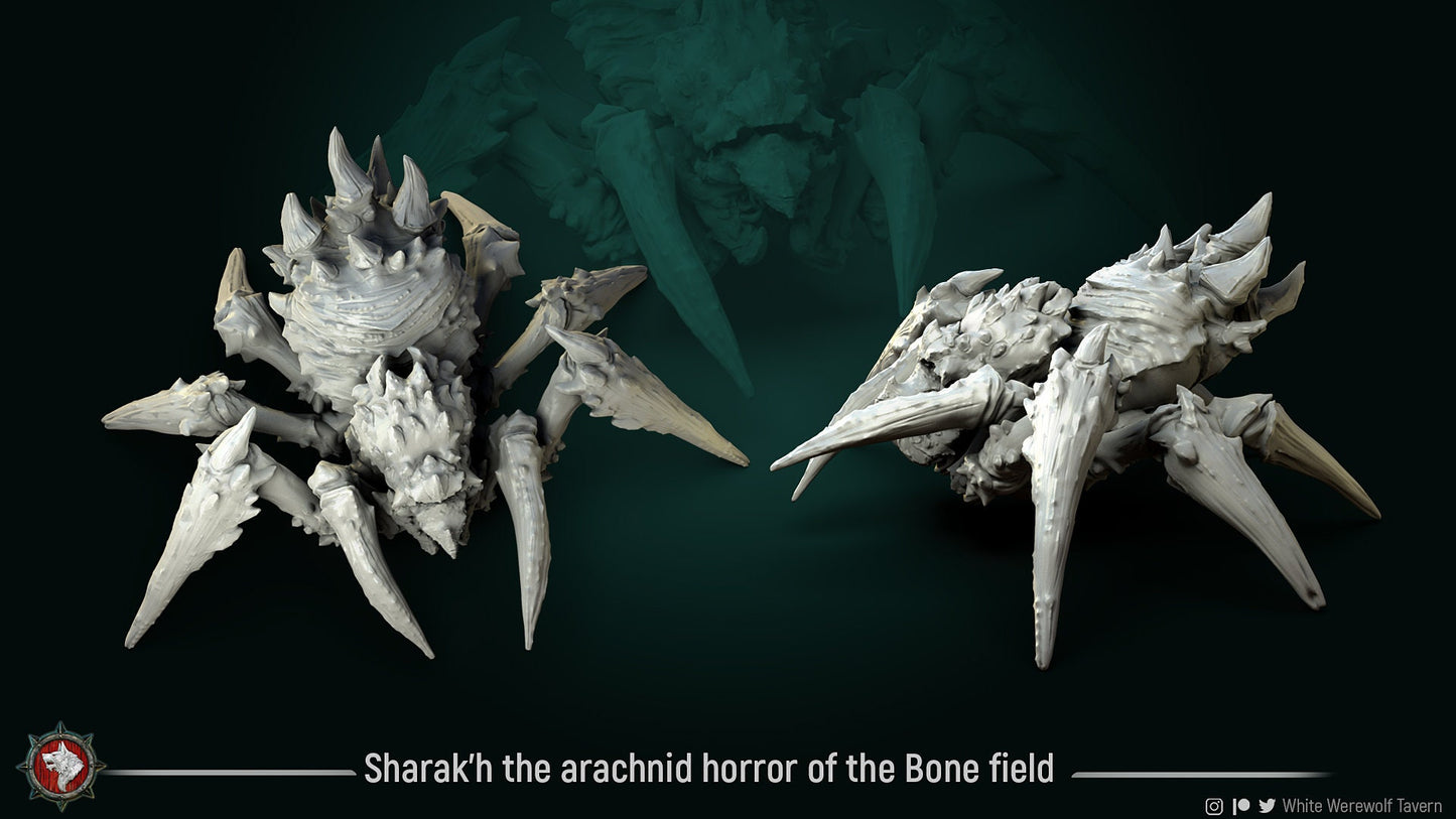 Sharak'h Bone Spider by White Werewolf Tavern Miniatures RPG