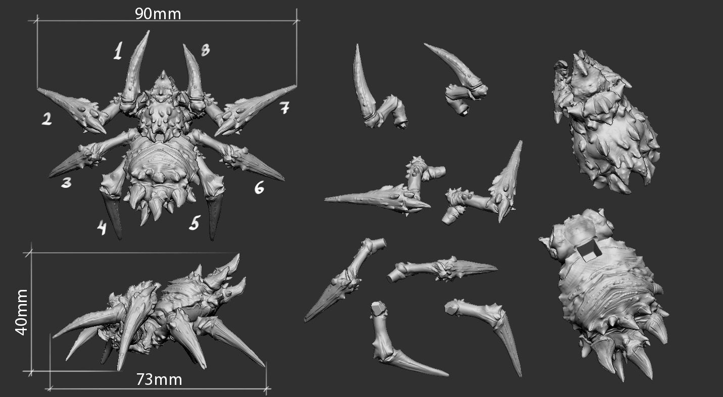 Sharak'h Bone Spider by White Werewolf Tavern Miniatures RPG