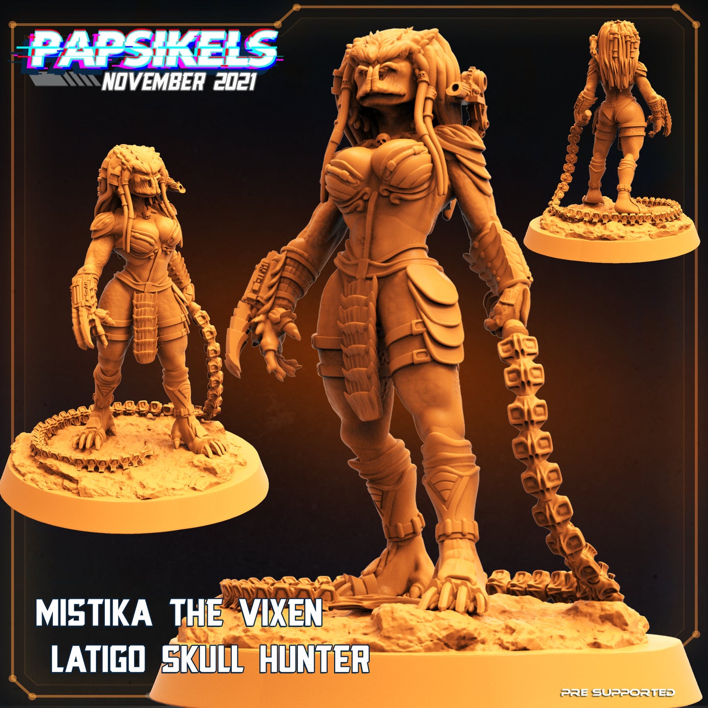 Mistika Vixen Skull Hunter by Papsikels Miniatures Predator Scifi RPG