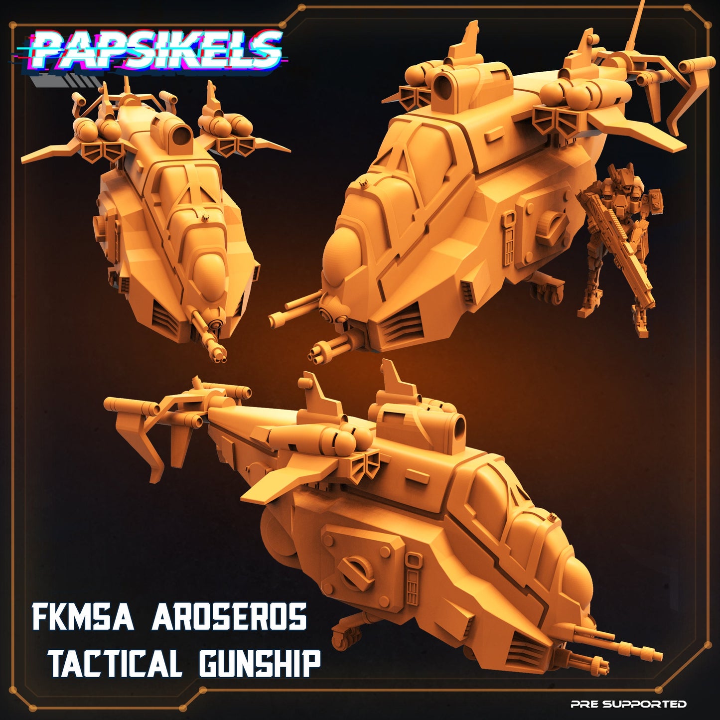 FKMSA Aroseros Tactical Gunship by Papsikels Miniatures SCIFI Stargrave