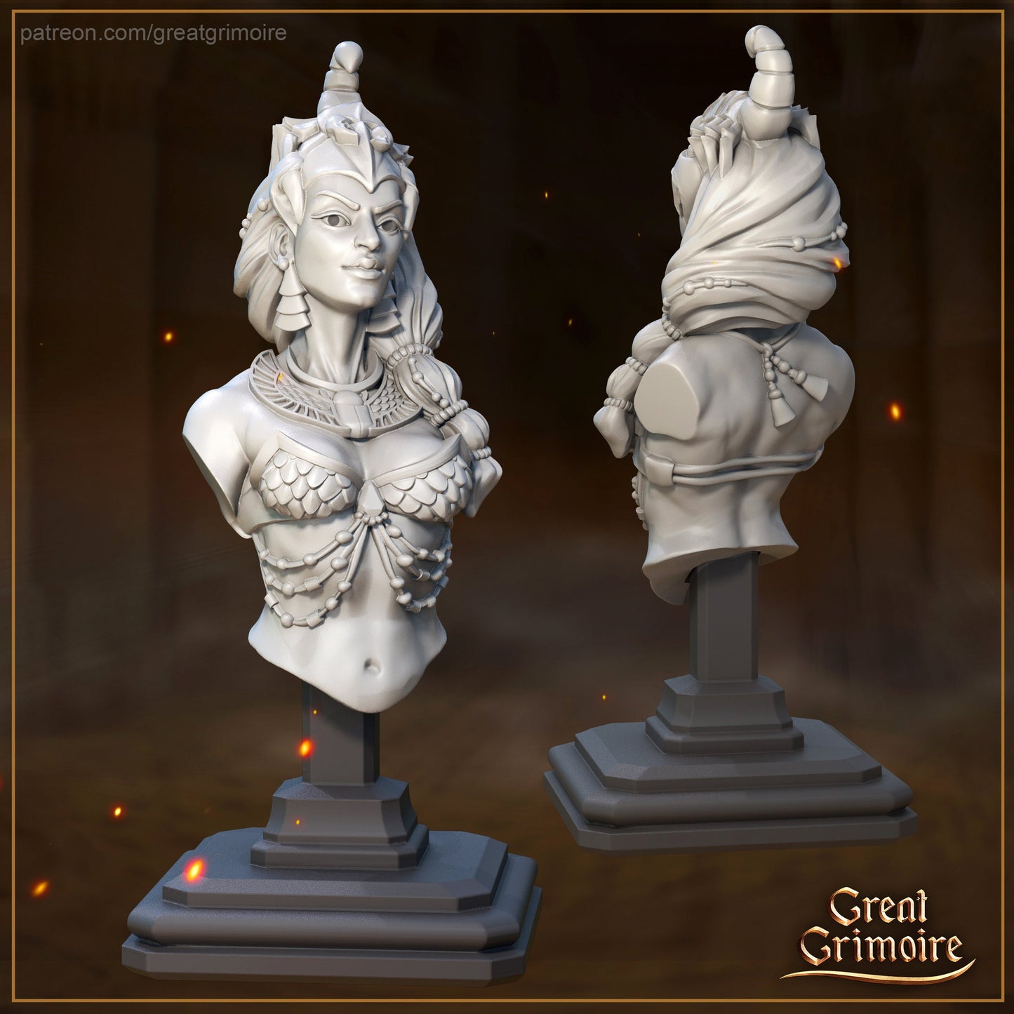 Selket Bust from "Road to the Afterlife" by Great Grimoire Miniatures RPG