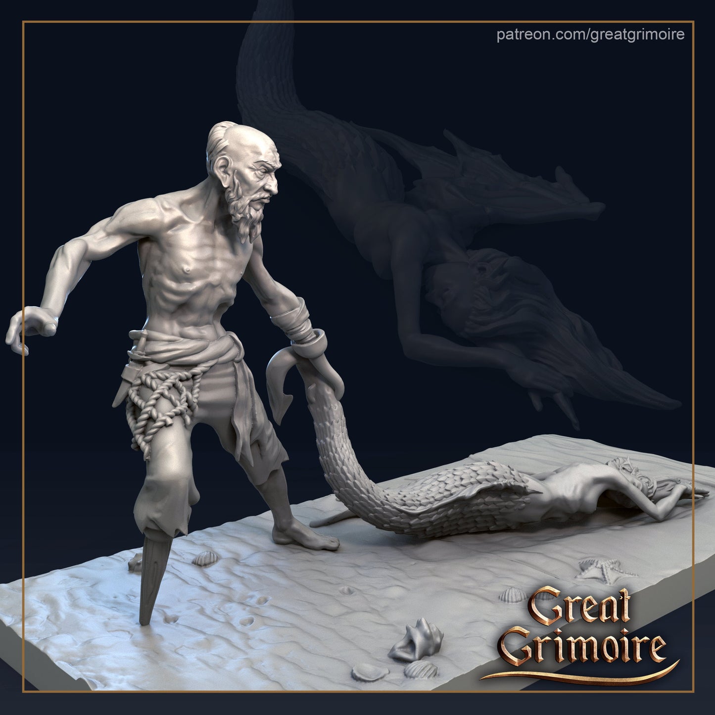 Sailor from "Pirates of Grimm Waters" by Great Grimoire Miniatures RPG  Mermaid